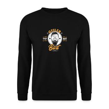 Geiler Typ Mit Bart Barbier Vollbart - Geschenk - Unisex Pullover - Schwarz - Vorne - Alina (178cm) & Michal (187cm)
