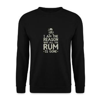 I Au Reason Why All The Rhum Is Gone Gift Pirate - Sweat-shirt Unisexe - noir - Devant - Alina (178cm) & Michal (187cm)