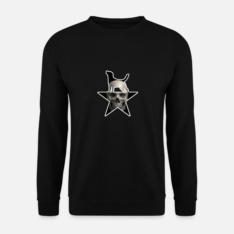 hund totenkopf pirat schädel grunge animal punk - Unisex Pullover - Schwarz