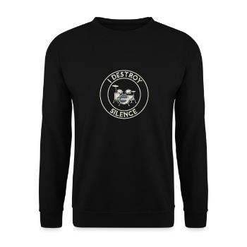 I Destroy Silence Drums Drum Set ... drummer - Unisex Sweatshirt - black - Front - Alina (178cm) & Michal (187cm)