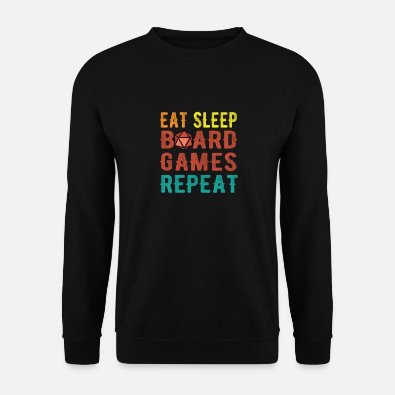 Eat Sleep Board Games Role Player Gift Roleplay - Unisex Pullover - Schwarz