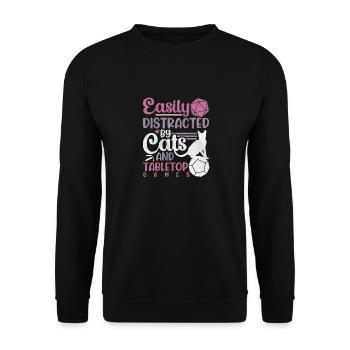 Tabletop Games Cats Kitten RPG Roleplay Role - Unisex Pullover - Schwarz - Vorne - Alina (178cm) & Michal (187cm)
