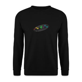 D20 Dice Retro Solar System Vintage Planets RPG - Unisex Pullover - Schwarz - Vorne - Alina (178cm) & Michal (187cm)