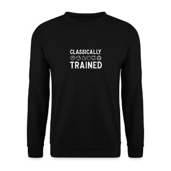 Classically Trained D20 Dice RPG Tabletop Gaming - Unisex Pullover - Schwarz - Vorne - Alina (178cm) & Michal (187cm)
