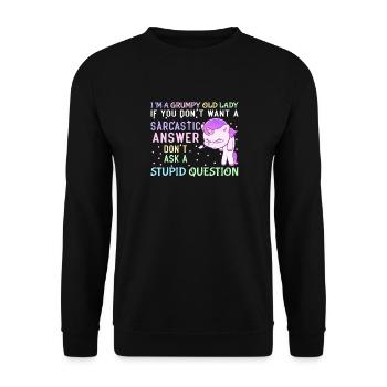 Unicorn Christmas Xmas Gift Idea Sweet funny - Unisex Sweatshirt - black - Front - Alina (178cm) & Michal (187cm)