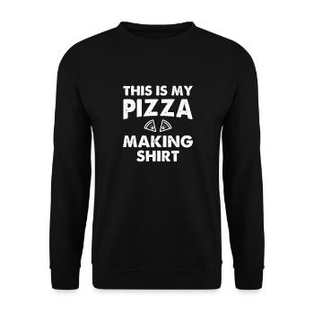 This Is My Pizza Making Shirt - Sweat-shirt Unisexe - noir - Devant - Alina (178cm) & Michal (187cm)