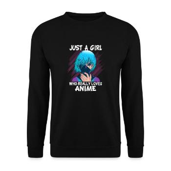 Juste une fille qui aime le cadeau Anime Manga Kawaii - Sweat-shirt Unisexe - noir - Devant - Alina (178cm) & Michal (187cm)