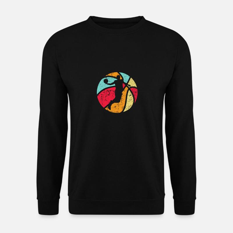 Basketball Basketballer retro vintage look bunt - Unisex Pullover - Schwarz