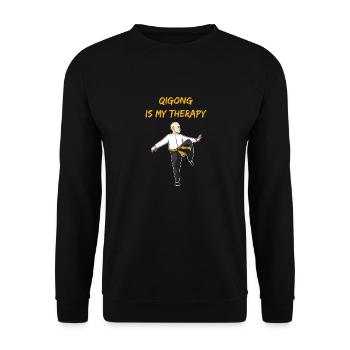 Qigong as therapy Lusitger Qi-Gong saying - Unisex Sweatshirt - black - Front - Alina (178cm) & Michal (187cm)