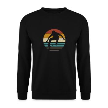 Skateboarding Skateboarder Skater Skaten retro - Unisex Pullover - Schwarz - Vorne - Alina (178cm) & Michal (187cm)