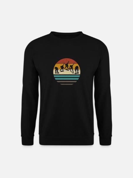 Planche à roulettes skateboarder patineur patinage rétro - Sweat-shirt Unisexe - noir