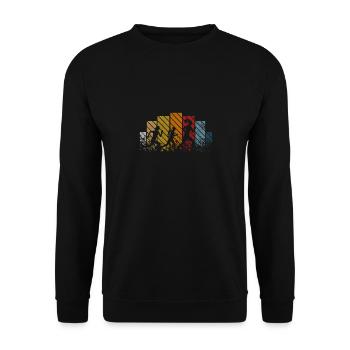 Leichtathletik Frauen Retro - Unisex Pullover - Schwarz - Vorne - Alina (178cm) & Michal (187cm)