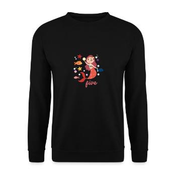 5th Birthday Party Mermaid Under Water Princess - Unisex Sweatshirt - black - Front - Alina (178cm) & Michal (187cm)