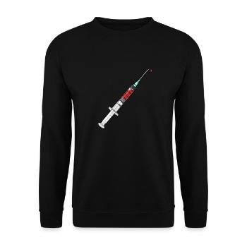 Seringue Vaccination Doctor Patient Seringue Blood Doctor - Sweat-shirt Unisexe - noir - Devant - Alina (178cm) & Michal (187cm)