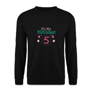 It's My 5th Birthday Gift 5 Year Old Gifts Fifth B - Unisex Sweatshirt - black - Front - Alina (178cm) & Michal (187cm)