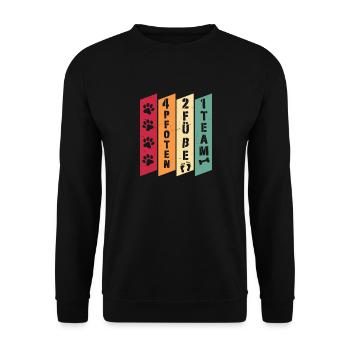 4 Pfoten 2 Füße 1 Team Hunde Gassi Hundehalter - Unisex Pullover - Schwarz - Vorne - Alina (178cm) & Michal (187cm)