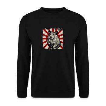 Retro vintage hamster golden hamster rodent - Unisex Sweatshirt - black - Front - Alina (178cm) & Michal (187cm)