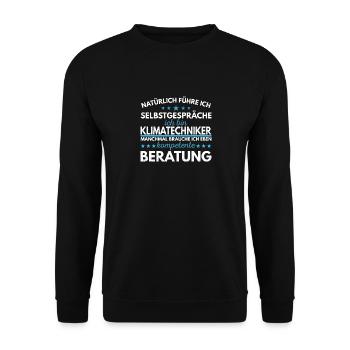 Kältetechniker Klimatechniker Kälteanlagenbauer - Unisex Pullover - Schwarz - Vorne - Alina (178cm) & Michal (187cm)