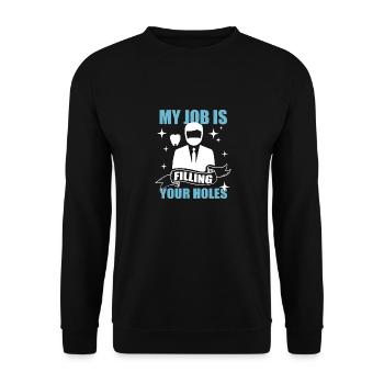 Dentiste médecine dentaire cadeau de remplissage des trous des dents - Sweat-shirt Unisexe - noir - Devant - Alina (178cm) & Michal (187cm)