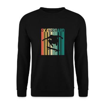 skateboarder design skateboard - Sweat-shirt Unisexe - noir - Devant - Alina (178cm) & Michal (187cm)