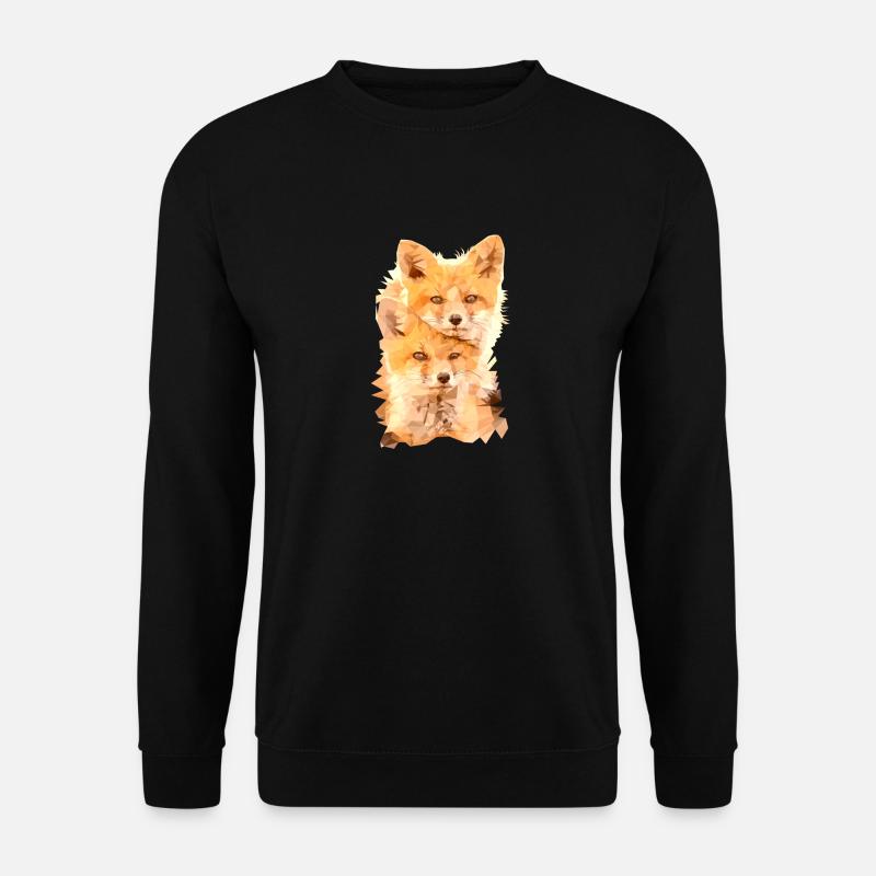 Fuchs Polygon Art - Unisex Pullover - Schwarz