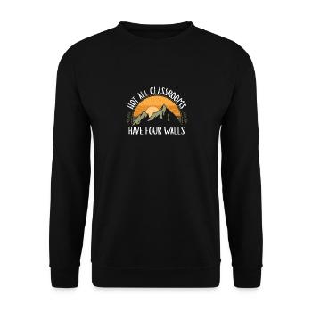 Not All Classroom Have Four Walls Homeschool - Unisex Sweatshirt - black - Front - Alina (178cm) & Michal (187cm)