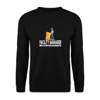 Facility Manager Nein Ich Bin Kein Hausmeister - Unisex Pullover - Schwarz - Vorne - Alina (178cm) & Michal (187cm)