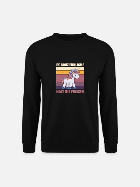 Ey Ganz Ehrlich Halt Die Fresse Einhorn Büro - Unisex Pullover - Schwarz