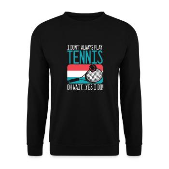 tennis tennisspieler tennisschläger tennisplatz sp - Unisex Pullover - Schwarz - Vorne - Alina (178cm) & Michal (187cm)