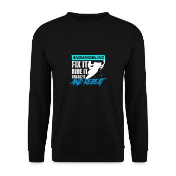 Snowmobiling Fix it, ride it, Break it and repeat - Unisex Sweatshirt - black - Front - Alina (178cm) & Michal (187cm)