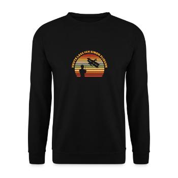 Modellflug Modellflieger Modellflugzeug Modellbau - Unisex Pullover - Schwarz - Vorne - Alina (178cm) & Michal (187cm)
