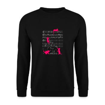 Note de musique de chat mignon musicien de partition rose - Sweat-shirt Unisexe - noir - Devant - Alina (178cm) & Michal (187cm)