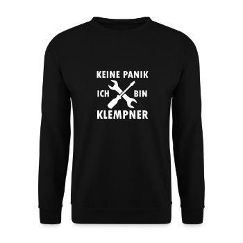 Klempner Heizungsbauer - Unisex Pullover - Schwarz - Vorne - Alina (178cm) & Michal (187cm)