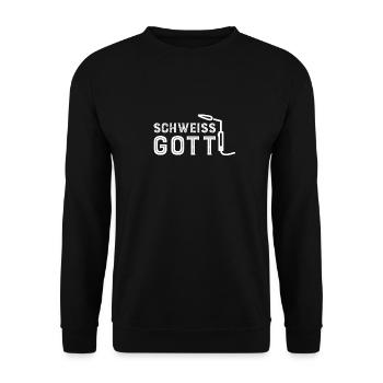 Schweiss Gott Schweißer - Unisex Pullover - Schwarz - Vorne - Alina (178cm) & Michal (187cm)
