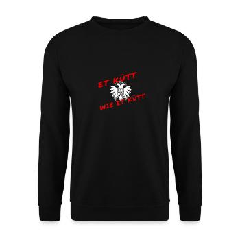 Et kütt wie et kütt - Kölsches Grundgesetz - Unisex Pullover - Schwarz - Vorne - Alina (178cm) & Michal (187cm)