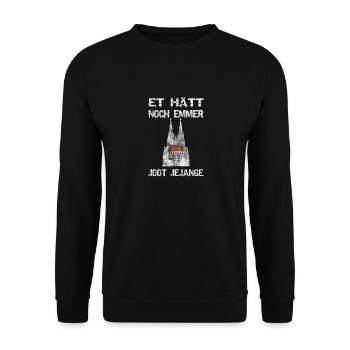 Et hätt noch emmer joot jejange - Unisex Pullover - Schwarz - Vorne - Alina (178cm) & Michal (187cm)