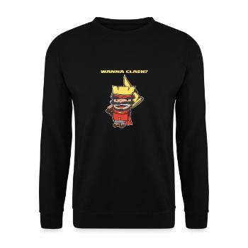 Wanna Clash Arena Royale Clans King - Unisex Sweatshirt - black - Front - Alina (178cm) & Michal (187cm)