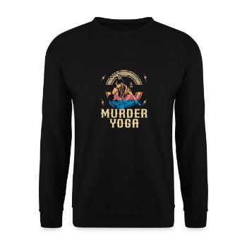 Murder Yoga Funny Vintage Brazilian... Jiu Jitsu - Unisex Pullover - Schwarz - Vorne - Alina (178cm) & Michal (187cm)