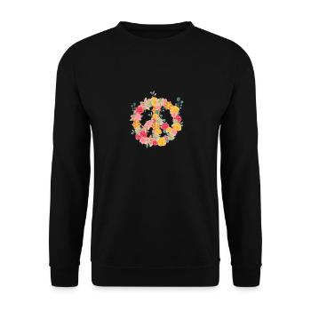 Peace Fleurs et paix pour le monde. Nature &L’amour - Sweat-shirt Unisexe - noir - Devant - Alina (178cm) & Michal (187cm)