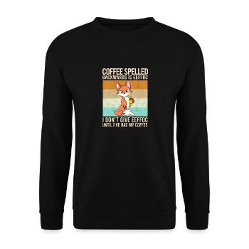 Coffee Spelled Backwards Is EEFFOC Fox Drink - Unisex Sweatshirt - black - Front - Alina (178cm) & Michal (187cm)