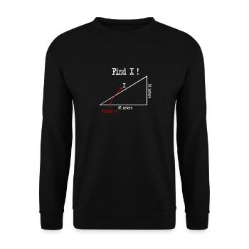 Math math meme Find X Found It pythagoras - Unisex Sweatshirt - black - Front - Alina (178cm) & Michal (187cm)