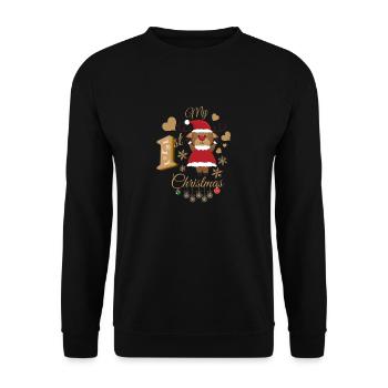 Le premier Noël de bébé - Sweat-shirt Unisexe - noir - Devant - Alina (178cm) & Michal (187cm)