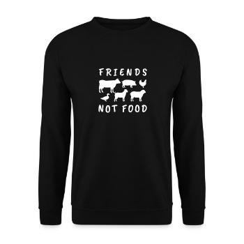 Friends Not Food - Amoureux des animaux, végétarien - Sweat-shirt Unisexe - noir - Devant - Alina (178cm) & Michal (187cm)