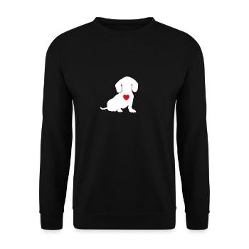 Amant de chien cadeau teckel - Sweat-shirt Unisexe - noir - Devant - Alina (178cm) & Michal (187cm)