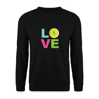 Love Tennis Funny Tennis Cute Girl Gift Player - Unisex Sweatshirt - black - Front - Alina (178cm) & Michal (187cm)
