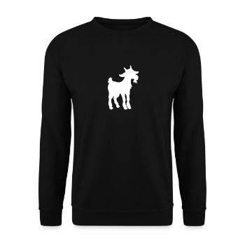 Ziege Ziegenbock Zicklein im Schatten Silhouette - Unisex Pullover - Schwarz - Vorne - Alina (178cm) & Michal (187cm)