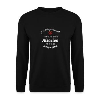 pas parait mais alsacien presque pareil - Sweat-shirt Unisexe - noir - Devant - Alina (178cm) & Michal (187cm)