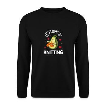 I Love Knitting Avocado Knit Mother Knitter Mom - Unisex Sweatshirt - black - Front - Alina (178cm) & Michal (187cm)
