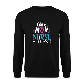 Nurse - Unisex Pullover - Schwarz - Vorne - Alina (178cm) & Michal (187cm)