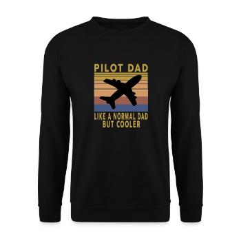 Papa pilote de cadeau vintage comme un papa normal, mais cool - Sweat-shirt Unisexe - noir - Devant - Alina (178cm) & Michal (187cm)